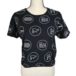 Pink Floyd Black Crop Top, Black/Tan, Medium